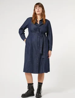 Marina Rinaldi Abiti | Abiti*Abito chemisier in denim leggero BLUNOTTE