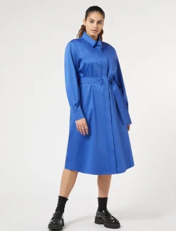 Marina Rinaldi Abiti | Abiti*Abito chemisier in raso stretch BLUCINA