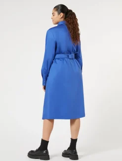 Marina Rinaldi Abiti | Abiti*Abito chemisier in raso stretch BLUCINA