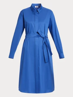 Marina Rinaldi Abiti | Abiti*Abito chemisier in raso stretch BLUCINA