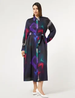 Marina Rinaldi Abiti | Abiti*Abito chemisier in twill NERO