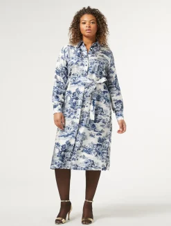 Marina Rinaldi Abiti | Abiti*Abito chemisier in twill BIANCOBLU