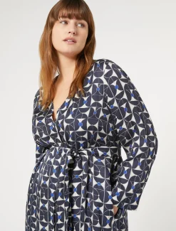 Marina Rinaldi Abiti | Abiti*Abito chemisier in twill BLUMARINO