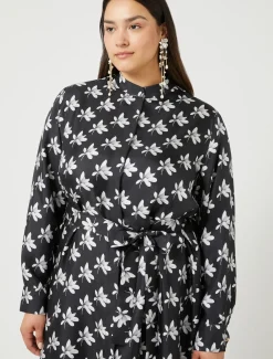 Marina Rinaldi Abiti | Abiti*Abito chemisier in twill NERO