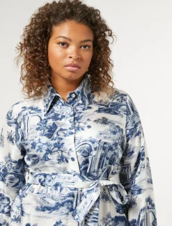 Marina Rinaldi Abiti | Abiti*Abito chemisier in twill BIANCOBLU