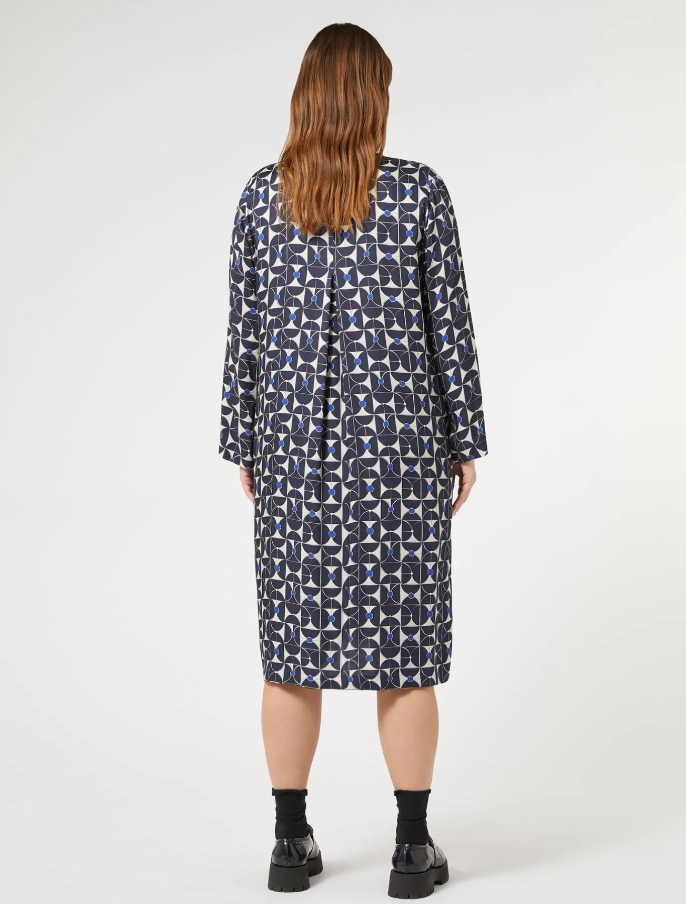 Marina Rinaldi Abiti | Abiti*Abito chemisier in twill BLUMARINO