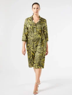 Marina Rinaldi Abiti | Abiti*Abito chemisier in twill VERDEMUSCHIO