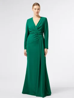 Marina Rinaldi Marina Rinaldi By Zuhair Murad*Abito in cady con drappeggio VERDE