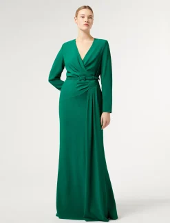 Marina Rinaldi Marina Rinaldi By Zuhair Murad*Abito in cady con drappeggio VERDE