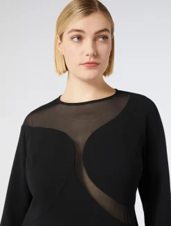 Marina Rinaldi Abiti | Abiti*Abito in cady con tulle NERO