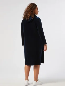 Marina Rinaldi Abiti | Abiti*Abito in ciniglia stretch BLUNOTTE