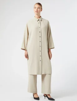 Marina Rinaldi Abiti | Abiti*Abito in crêpe envers satin BEIGE