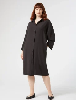 Marina Rinaldi Abiti | Abiti*Abito in crêpe envers satin NERO