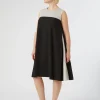 Marina Rinaldi Abiti | Abiti*Abito in crêpe envers satin NERO