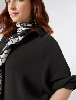 Marina Rinaldi Abiti | Abiti*Abito in crêpe envers satin NERO