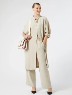 Marina Rinaldi Abiti | Abiti*Abito in crêpe envers satin BEIGE