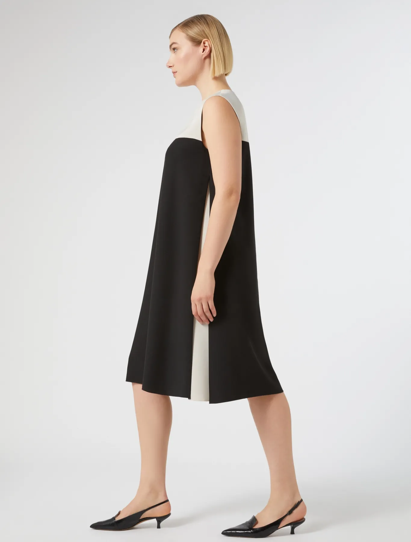 Marina Rinaldi Abiti | Abiti*Abito in crêpe envers satin NERO