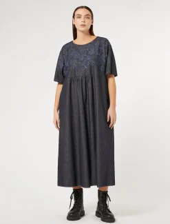 Marina Rinaldi Abiti | Abiti*Abito in denim con ricamo BLU
