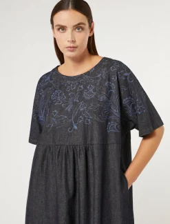 Marina Rinaldi Abiti | Abiti*Abito in denim con ricamo BLU