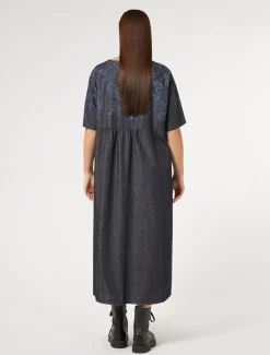 Marina Rinaldi Abiti | Abiti*Abito in denim con ricamo BLU