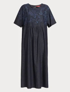 Marina Rinaldi Abiti | Abiti*Abito in denim con ricamo BLU