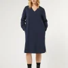 Marina Rinaldi Abiti | Abiti*Abito in felpa di cotone stretch BLU