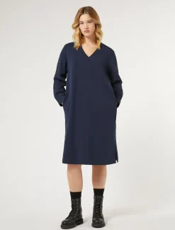 Marina Rinaldi Abiti | Abiti*Abito in felpa di cotone stretch BLU