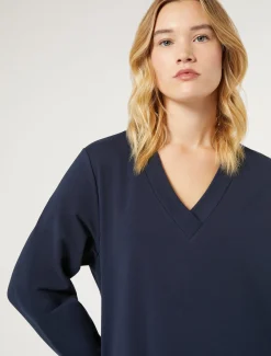 Marina Rinaldi Abiti | Abiti*Abito in felpa di cotone stretch BLU