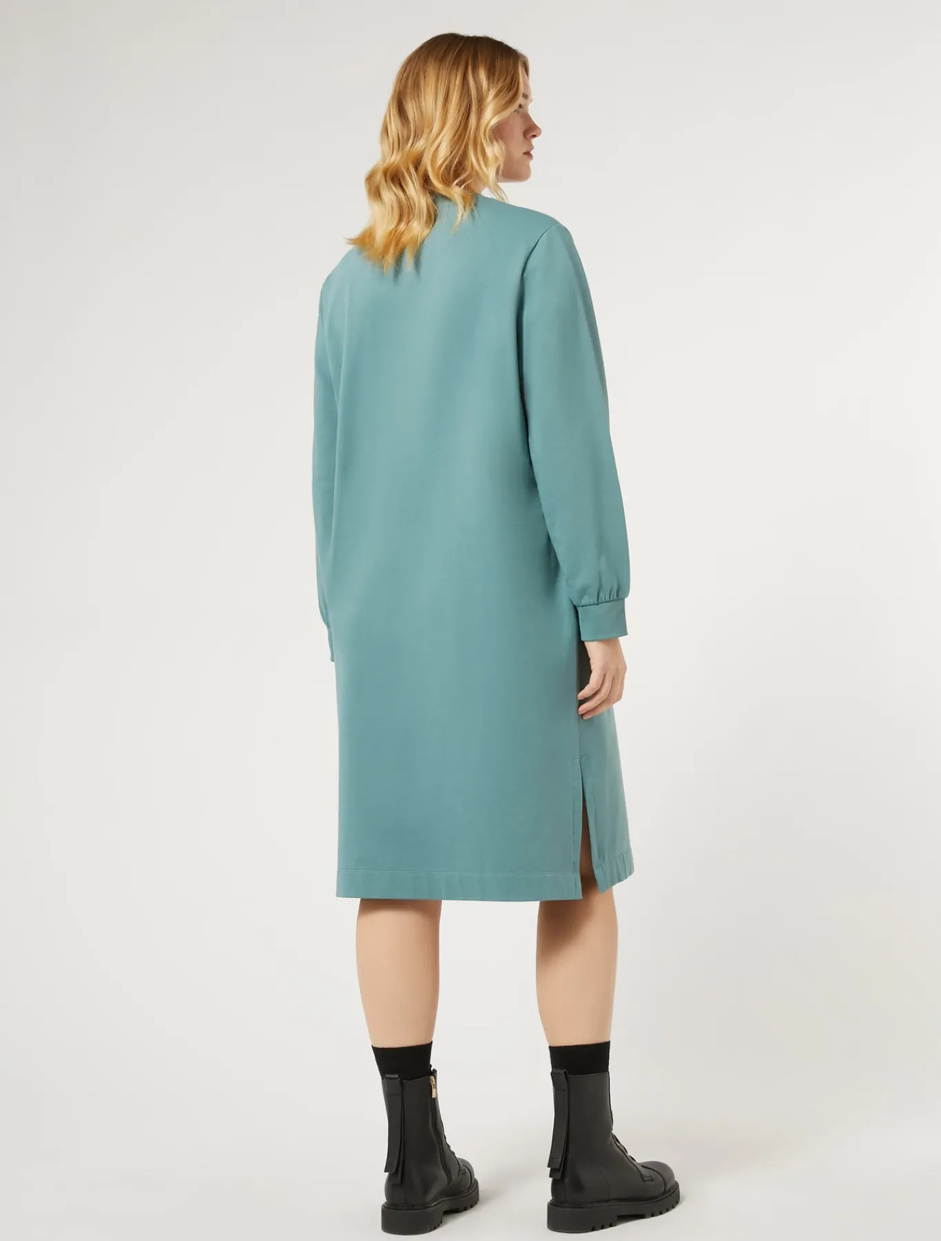 Marina Rinaldi Abiti | Abiti*Abito in felpa di cotone stretch VERDESALVIA