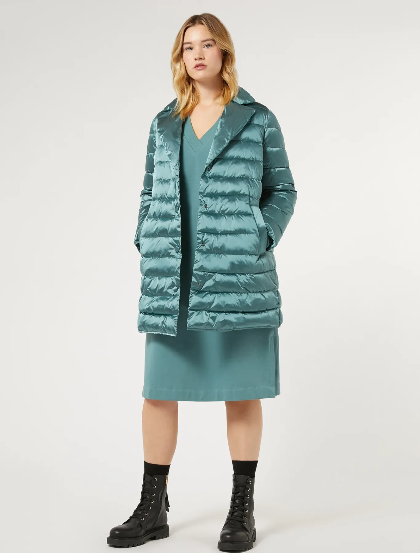Marina Rinaldi Abiti | Abiti*Abito in felpa di cotone stretch VERDESALVIA