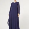Marina Rinaldi Abiti | Abiti*Abito in georgette di seta BLUMARINO