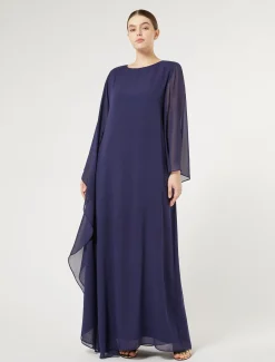 Marina Rinaldi Abiti | Abiti*Abito in georgette di seta BLUMARINO