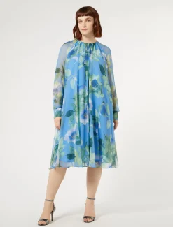 Marina Rinaldi Abiti | Abiti*Abito in georgette di seta AZZURRO