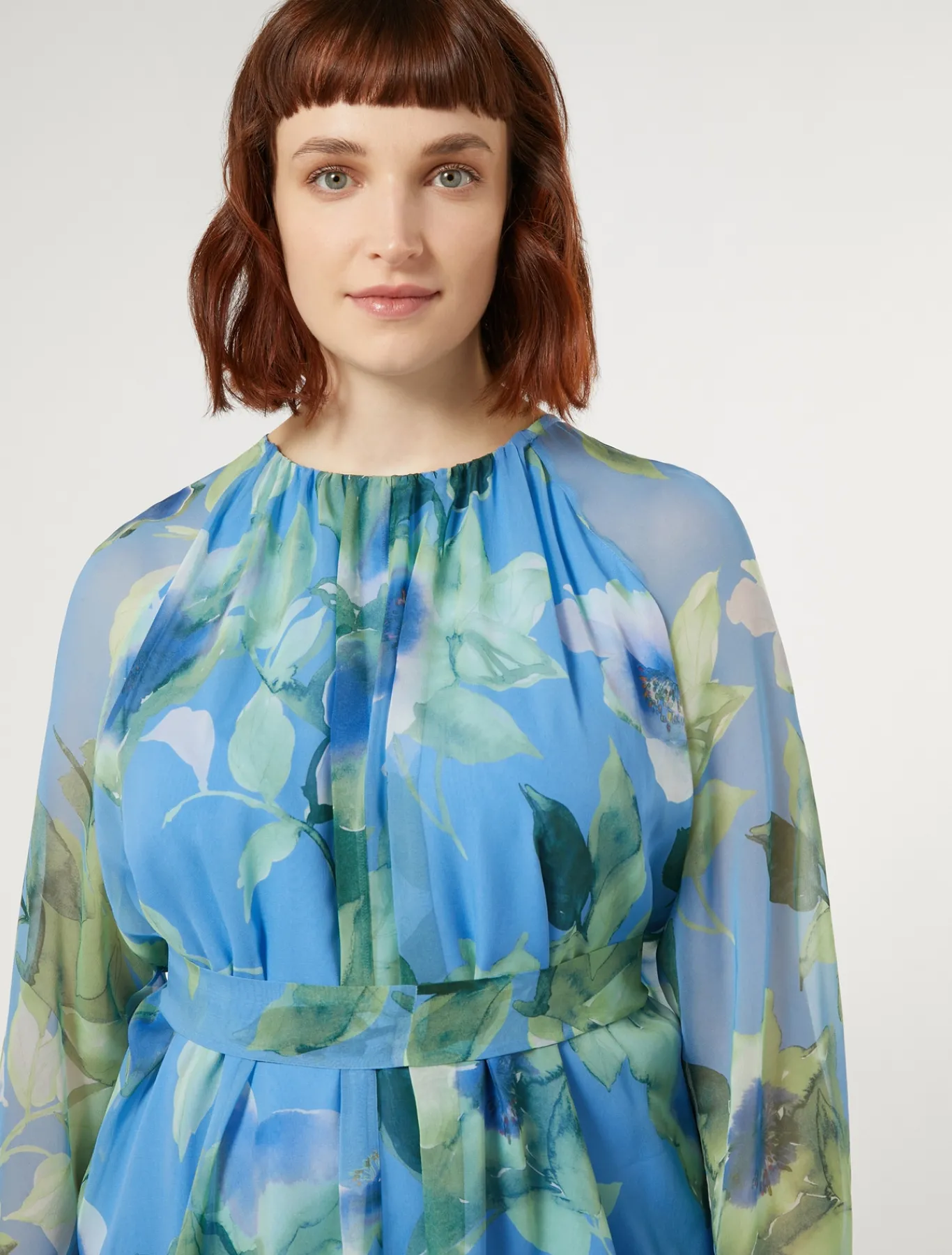 Marina Rinaldi Abiti | Abiti*Abito in georgette di seta AZZURRO