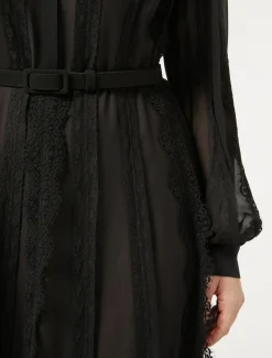 Marina Rinaldi Marina Rinaldi By Zuhair Murad*Abito in georgette di seta e pizzo NERO