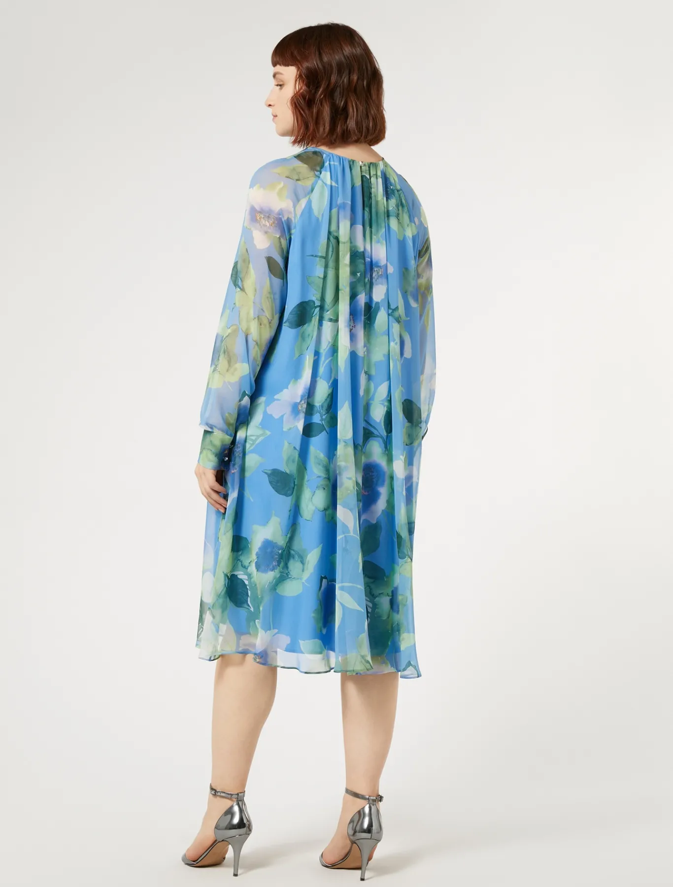 Marina Rinaldi Abiti | Abiti*Abito in georgette di seta AZZURRO