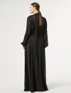 Marina Rinaldi Marina Rinaldi By Zuhair Murad*Abito in georgette di seta e pizzo NERO