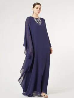 Marina Rinaldi Abiti | Abiti*Abito in georgette di seta BLUMARINO