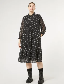 Marina Rinaldi Abiti | Abiti*Abito in georgette stampata NERO