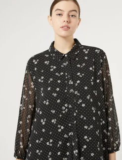Marina Rinaldi Abiti | Abiti*Abito in georgette stampata NERO