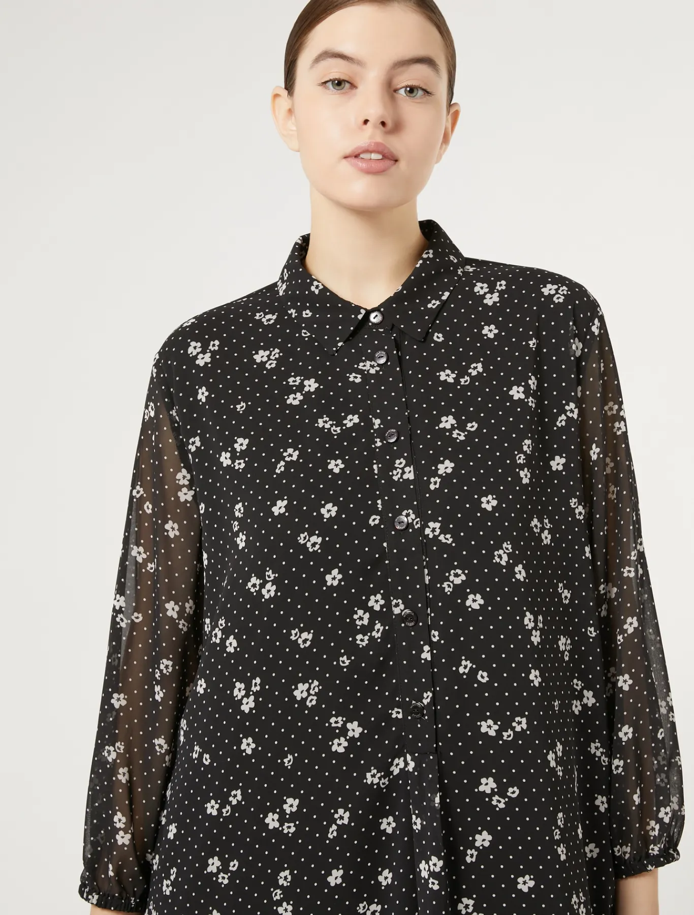 Marina Rinaldi Abiti | Abiti*Abito in georgette stampata NERO