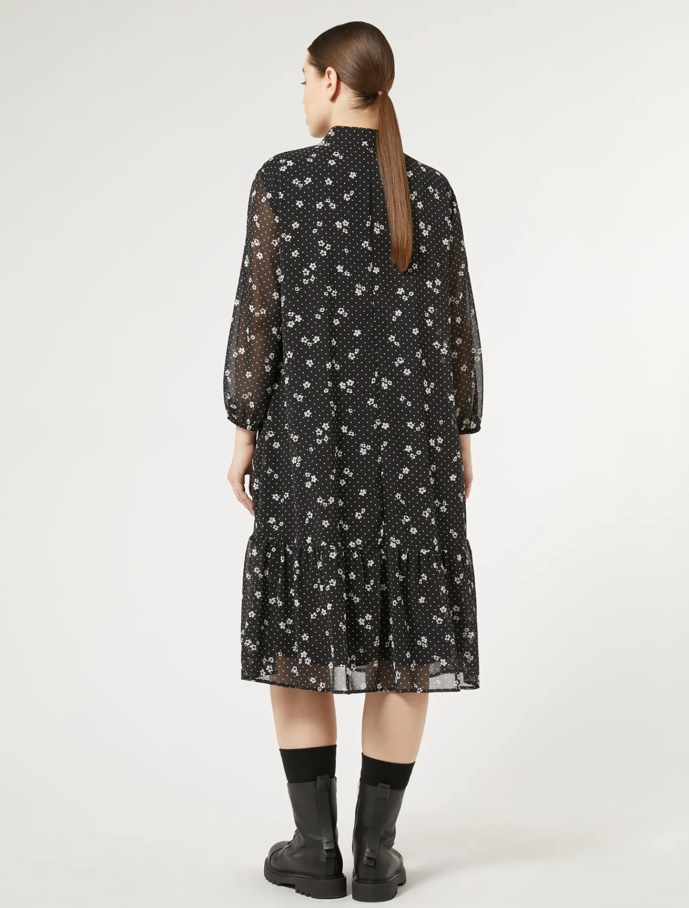 Marina Rinaldi Abiti | Abiti*Abito in georgette stampata NERO