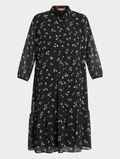 Marina Rinaldi Abiti | Abiti*Abito in georgette stampata NERO