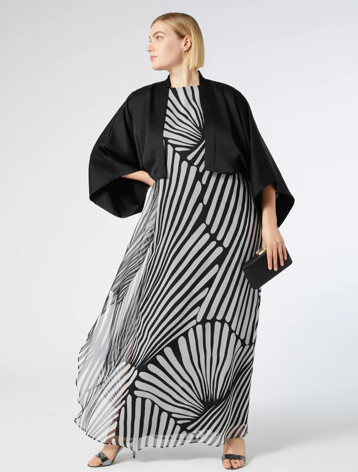 Marina Rinaldi Abiti | Abiti*Abito in georgette stampato NERO