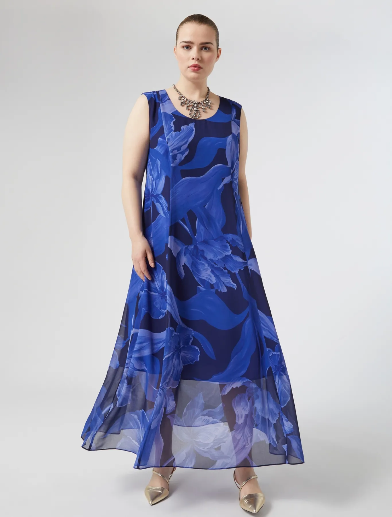 Marina Rinaldi Selezione Elegante | Collezione Elegante*Abito in georgette stampata BLUNOTTE