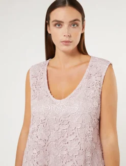 Marina Rinaldi Abiti | Abiti*Abito in pizzo laminato ROSA