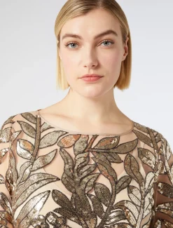 Marina Rinaldi Abiti | Abiti*Abito in tulle con paillettes BEIGE