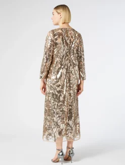 Marina Rinaldi Abiti | Abiti*Abito in tulle con paillettes BEIGE