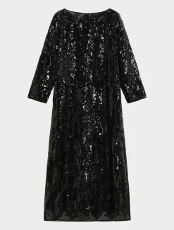 Marina Rinaldi Abiti | Abiti*Abito in tulle con paillettes NERO