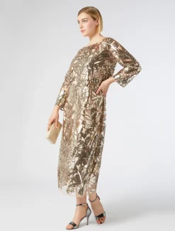 Marina Rinaldi Abiti | Abiti*Abito in tulle con paillettes BEIGE